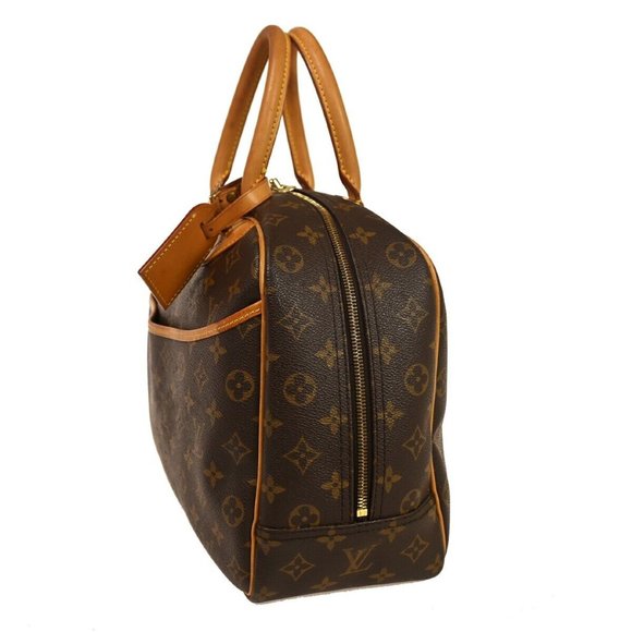 LOUIS VUITTON LV Logo Deauville Hand Bag Monogram Leather Brown M47270 86GA444 - Picture 8 of 16